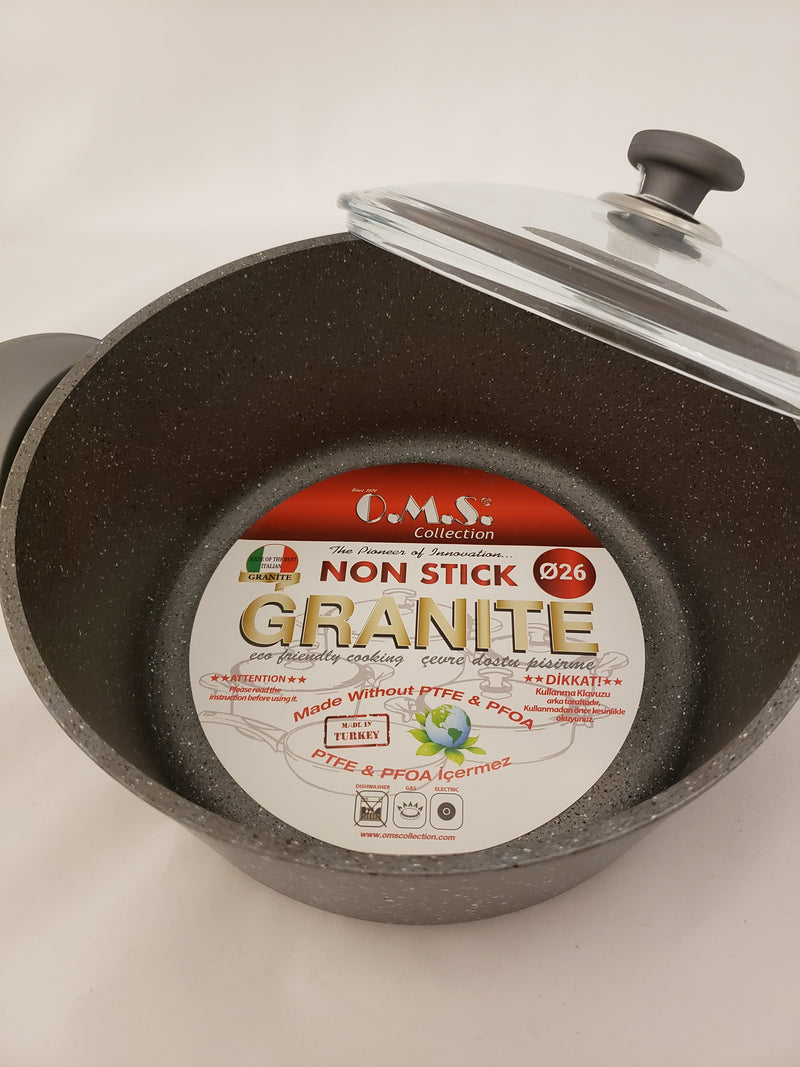 OMS Deep Gray Granite Pot