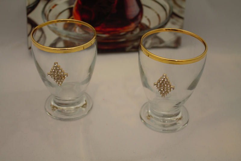 Abka Drink Set, Glass Set, Gold Drink Set, Handcrafted