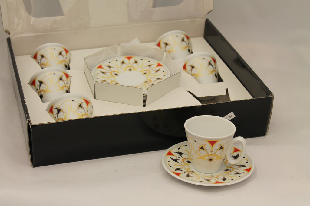 Gural Turkish Coffee Set, Tea Set, Porcelain Set, Handcrafted, Vintage Coffee Set