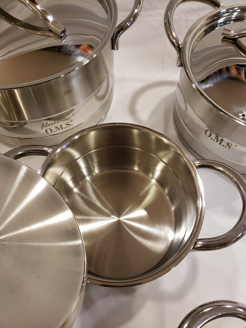 OMS Stainless Steel 10-piece Pot Set