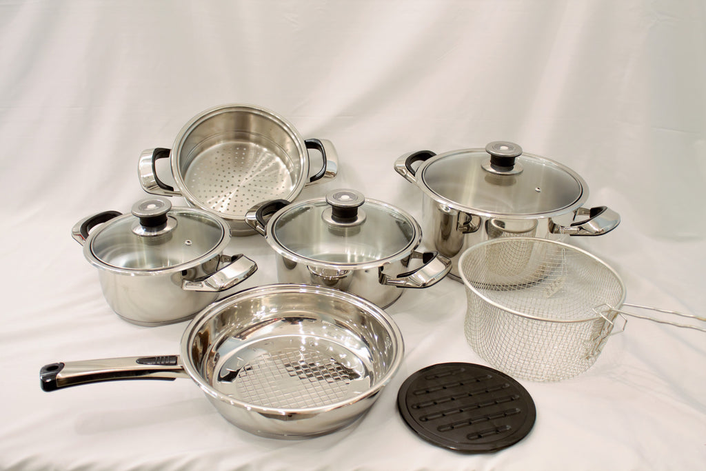OMS Stainless Steel 11-piece Compact Cooking Set