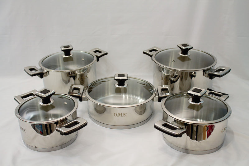 OMS Stainless Steel 10-Piece Pot Set