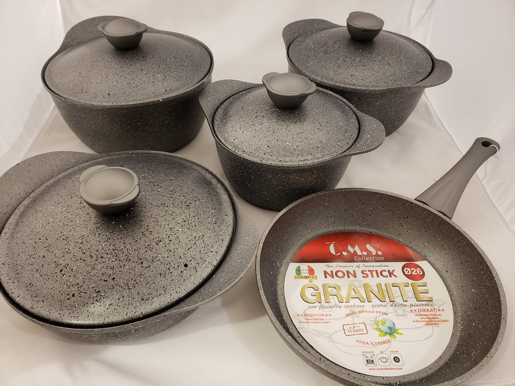 OMS Grey 9-piece Granite Pot Set (3012 06)