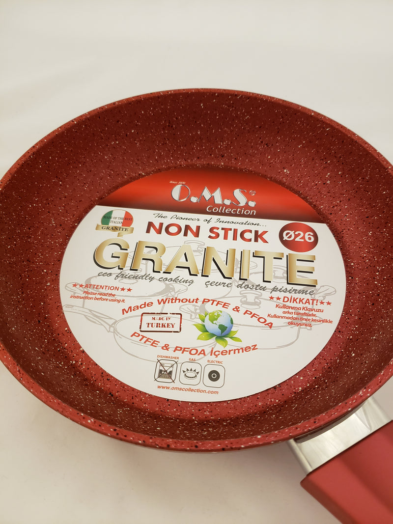 OMS Granite Round Red Pan