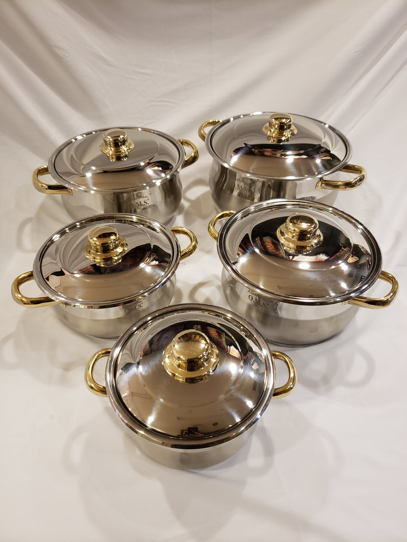 OMS Stainless Steel 10-piece Pot Set