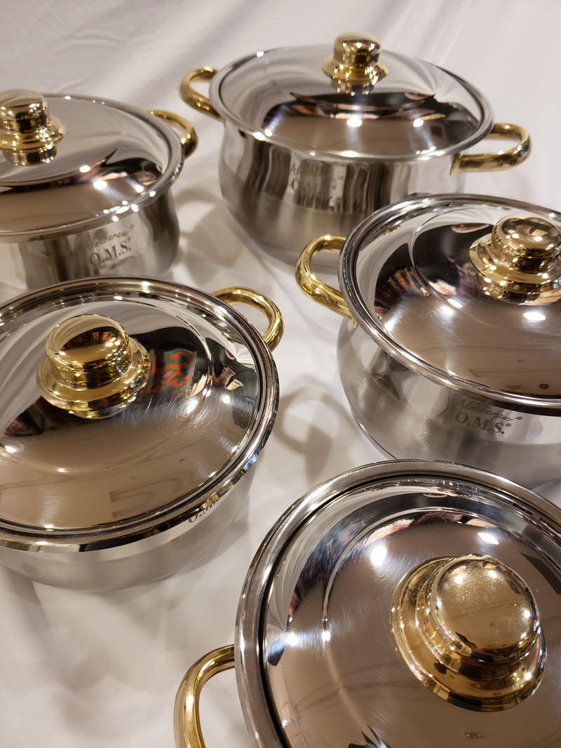 OMS Stainless Steel 10-piece Pot Set