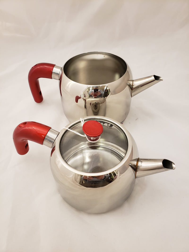 OMS Stainless Steel Turkish Tea Pots - 8041