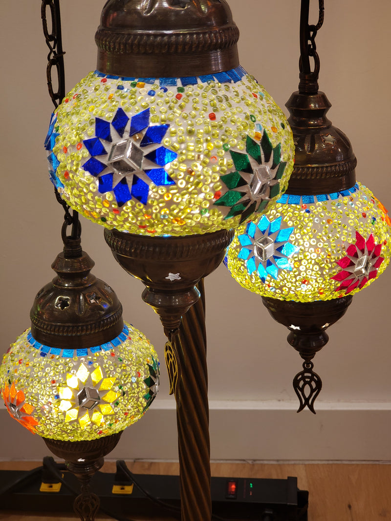 Handmade Mosaic 3-globe Floor Lamp