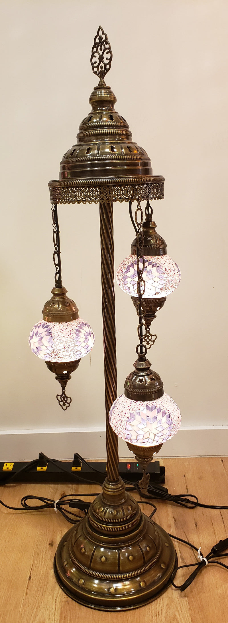 Handmade Mosaic 3-globe Floor Lamp