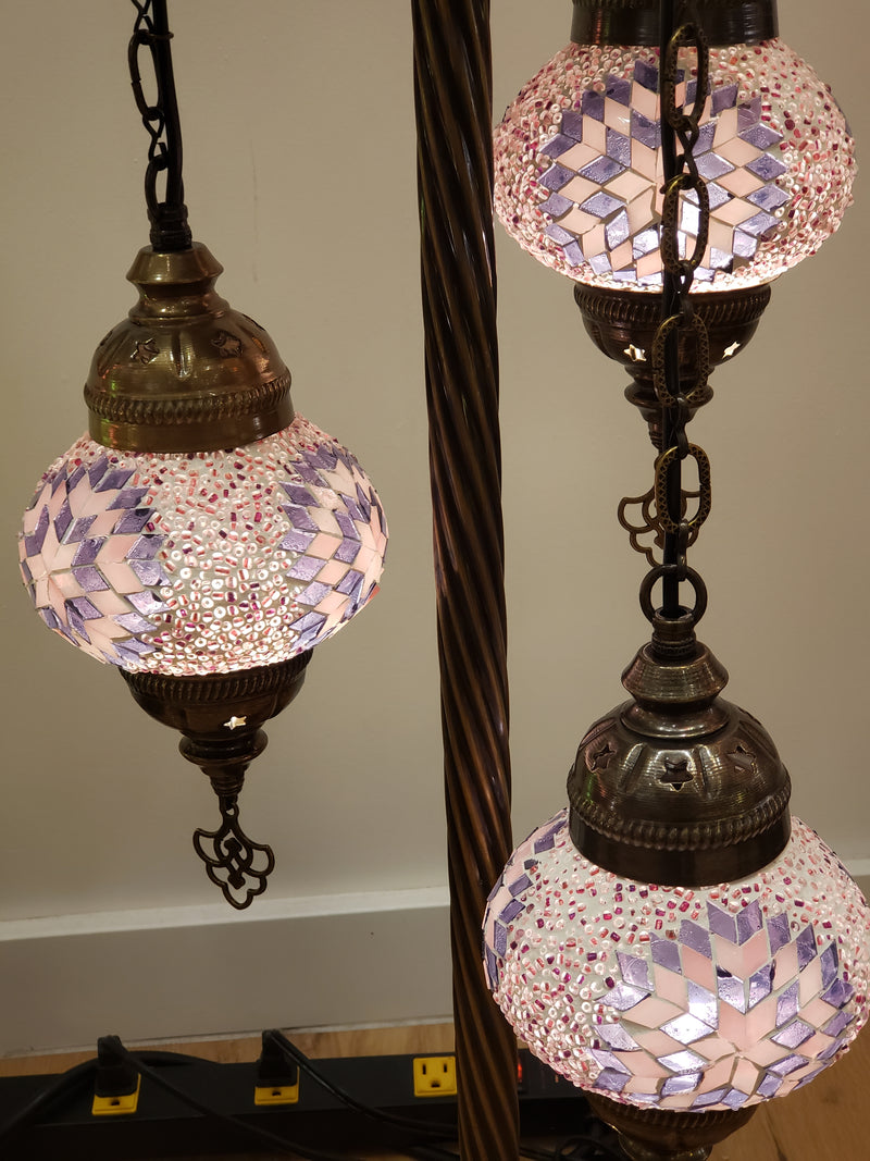 Handmade Mosaic 3-globe Floor Lamp