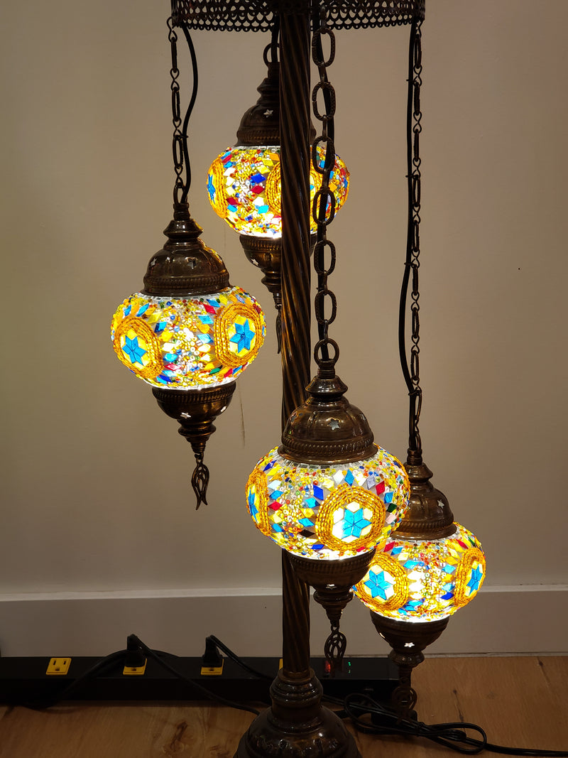 Handmade Mosaic 4-globe Floor Lamp