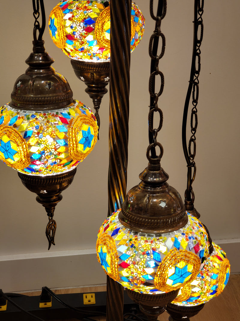 Handmade Mosaic 4-globe Floor Lamp