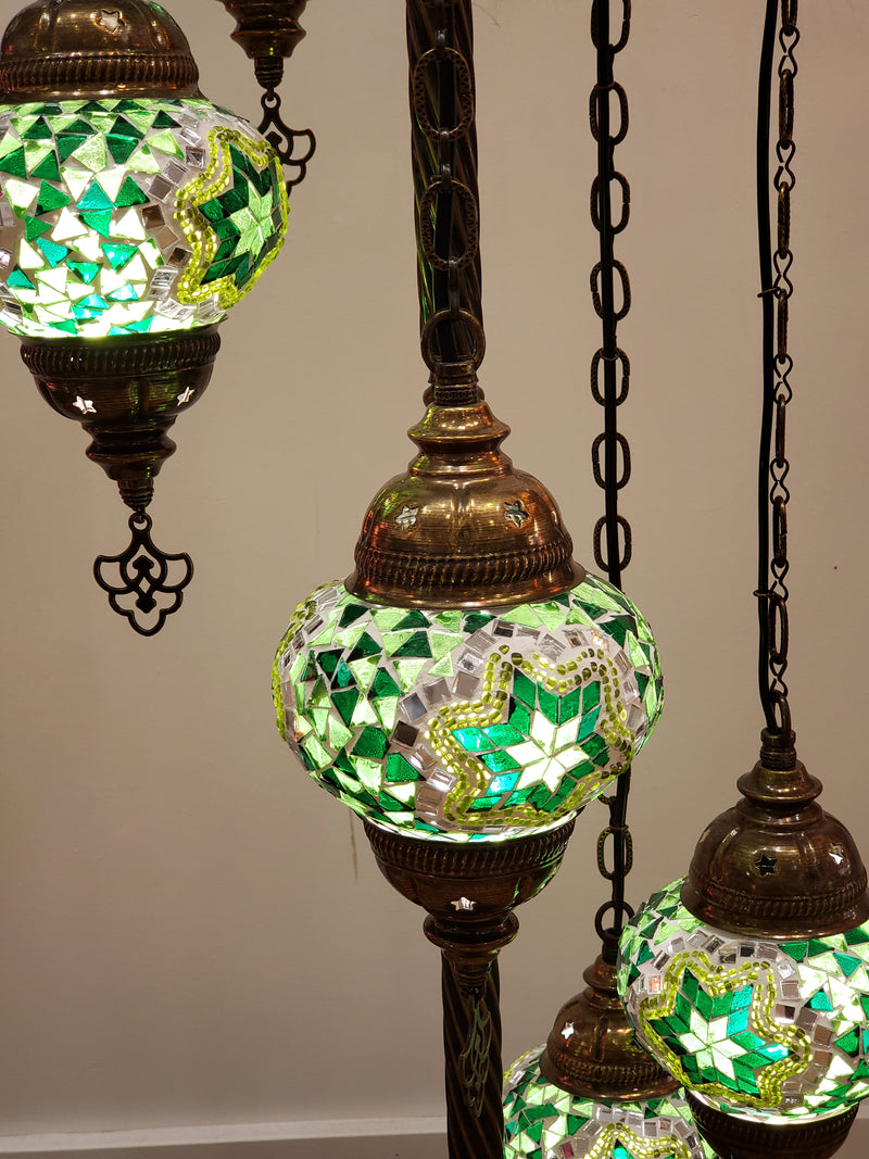 Handmade Mosaic 5-globe Floor Lamp