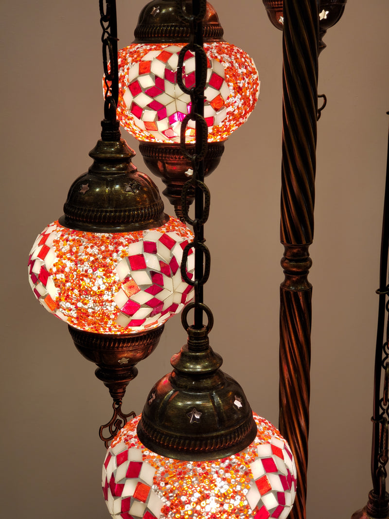 Handmade Mosaic 7-globe Floor Lamp