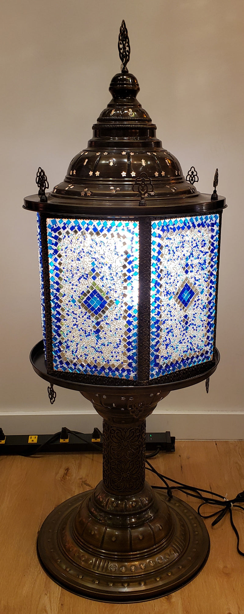 Handmade Mosaic Hexagon Floor Lamp