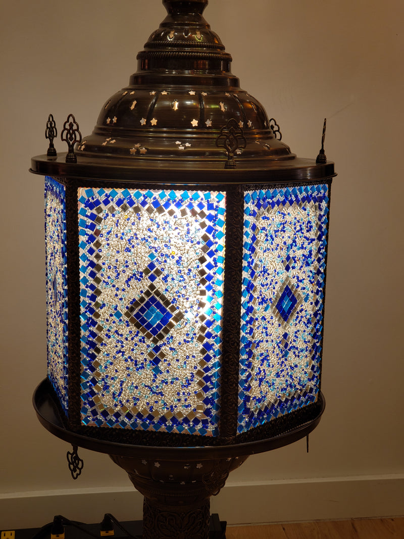 Handmade Mosaic Hexagon Floor Lamp