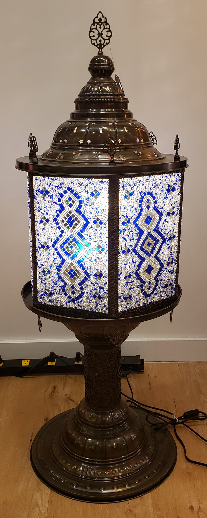 Handmade Mosaic Hexagon Floor Lamp