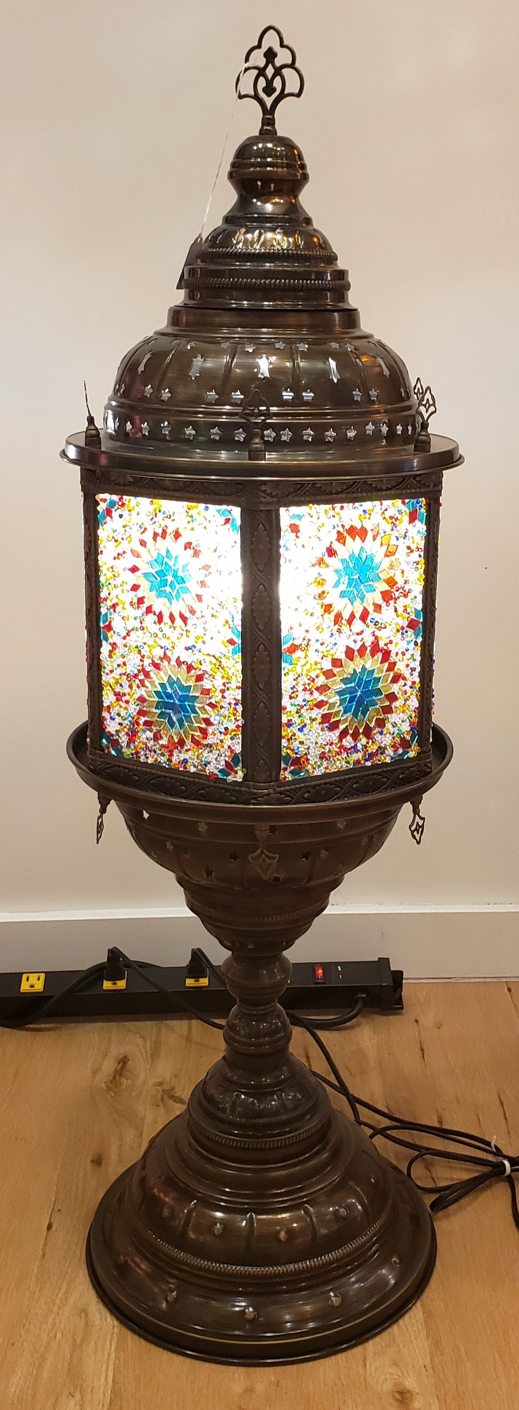 Handmade Mosaic Hexagon Floor Lamp