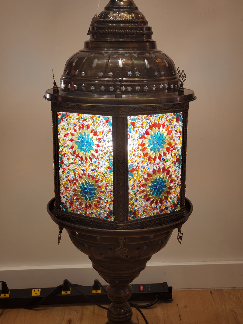 Handmade Mosaic Hexagon Floor Lamp