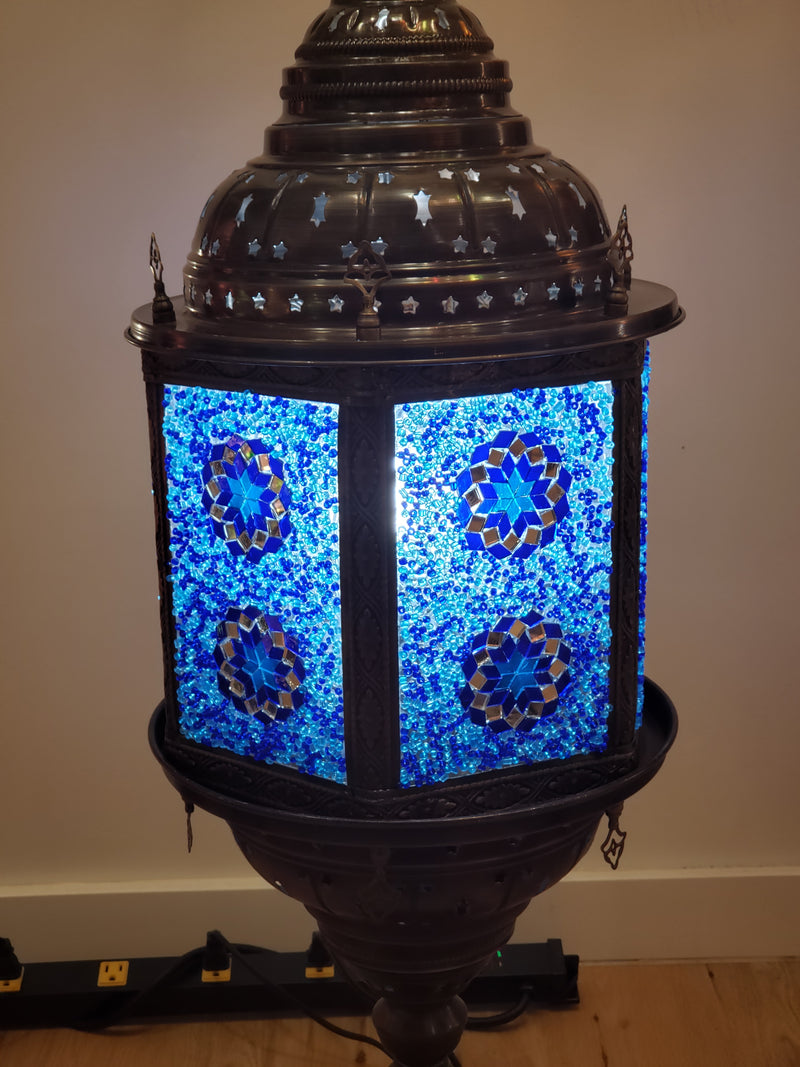 Handmade Mosaic Hexagon Floor Lamp