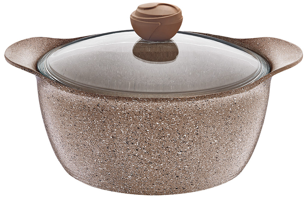 OMS Deep Brown Granite Pot