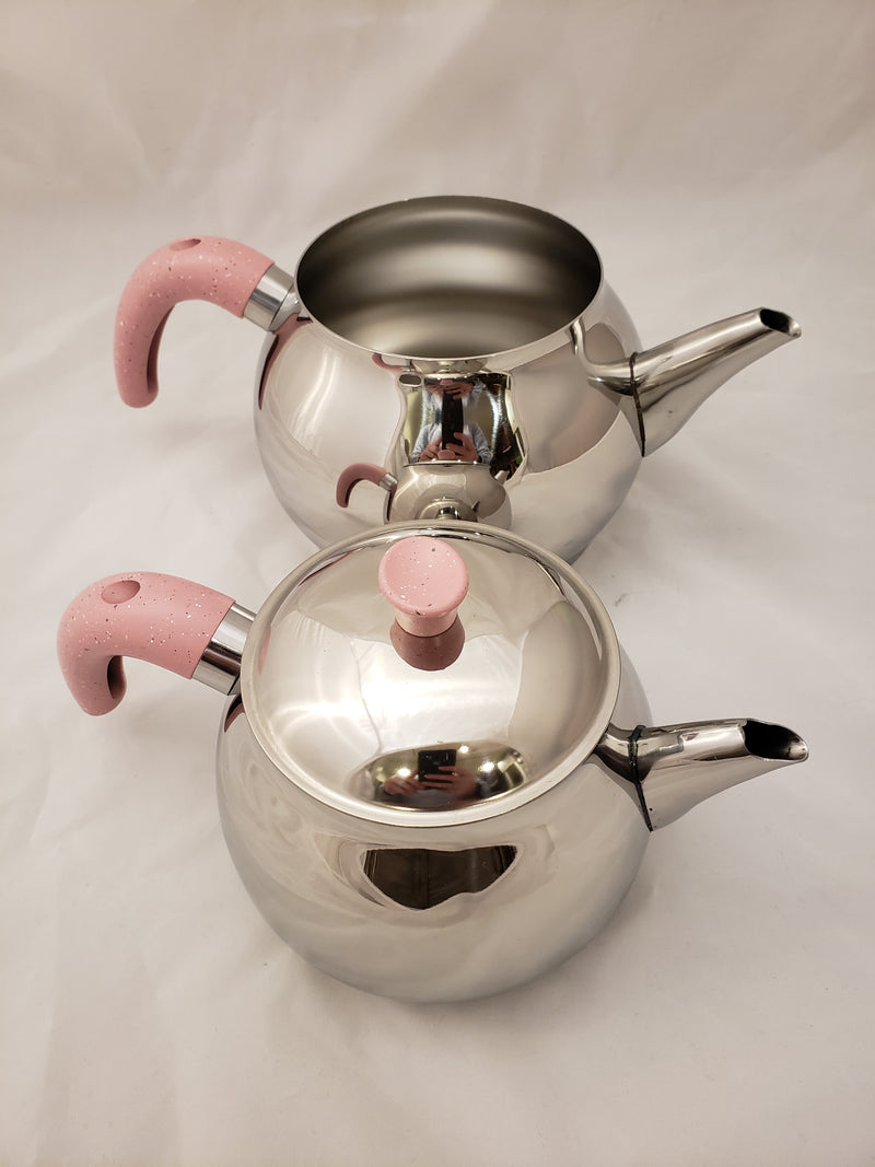 FMS Stainless Steel Turkish Tea Pots - 4003 Pink