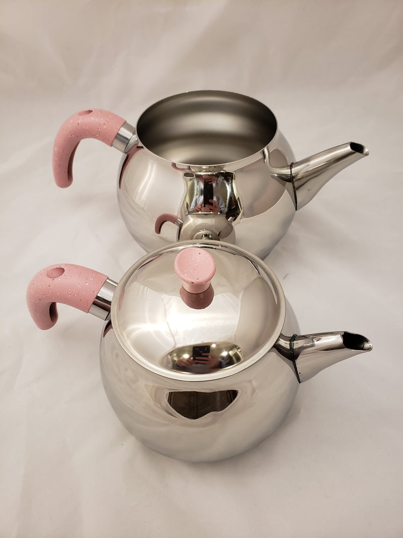 FMS Stainless Steel Turkish Tea Pots - 4003 Pink