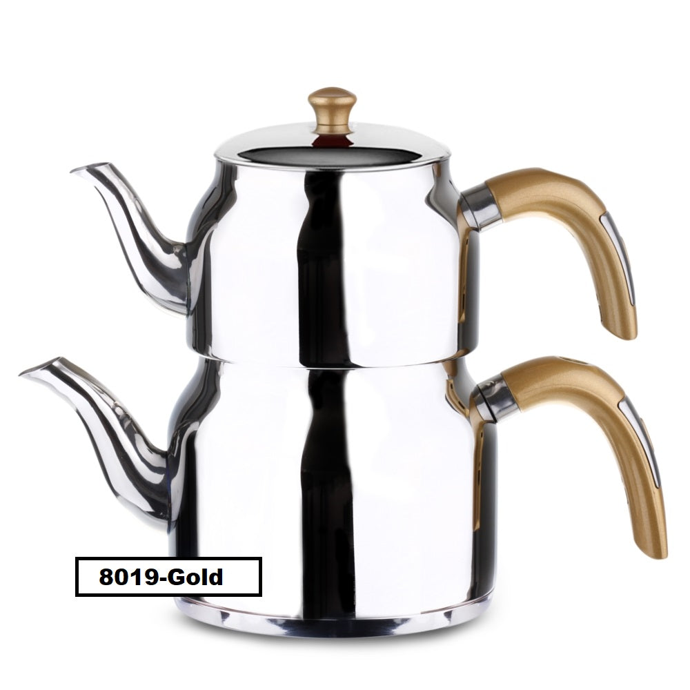 OMS Stainless Steel Turkish Tea Pots - 8019