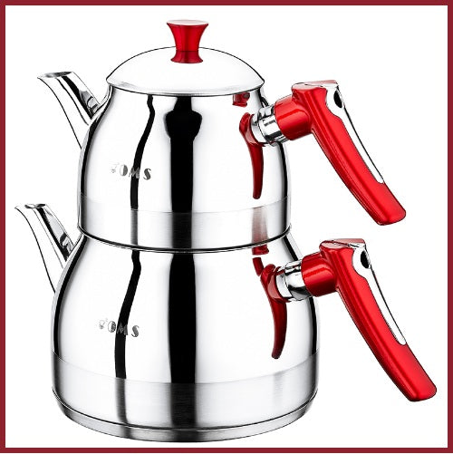 OMS Stainless Steel Turkish Tea Pots - 8032