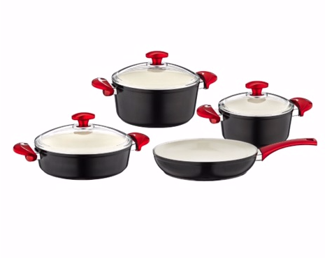 OMS Ceramic 7-piece Black Pot Set