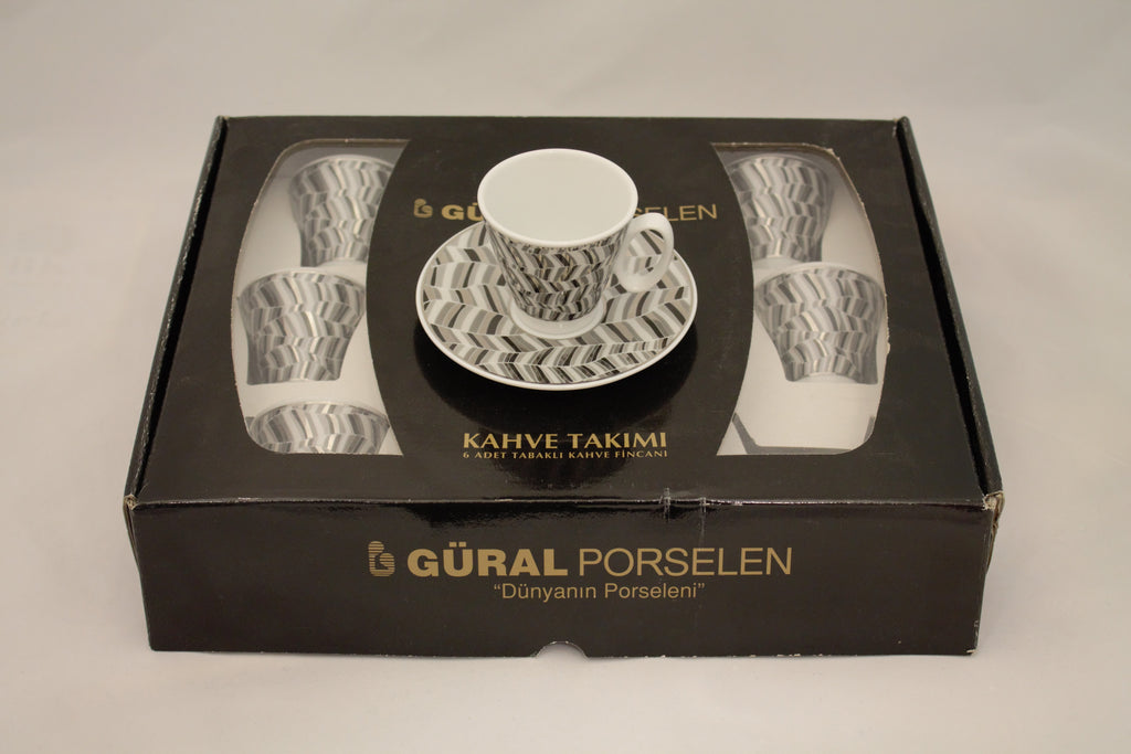 Gural Turkish Coffee Set, Tea Set, Porcelain Set, Handcrafted