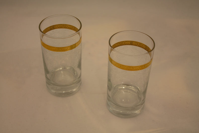 Abka Drink Set, Glass Set, Gold Drinking Set, Handcrafted
