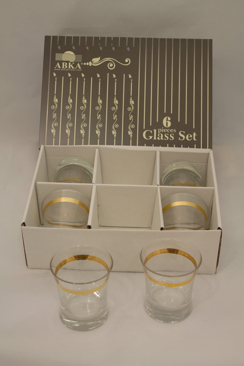 Abka Drink Set, Glass Set, Gold Drinking Set, Handcrafted