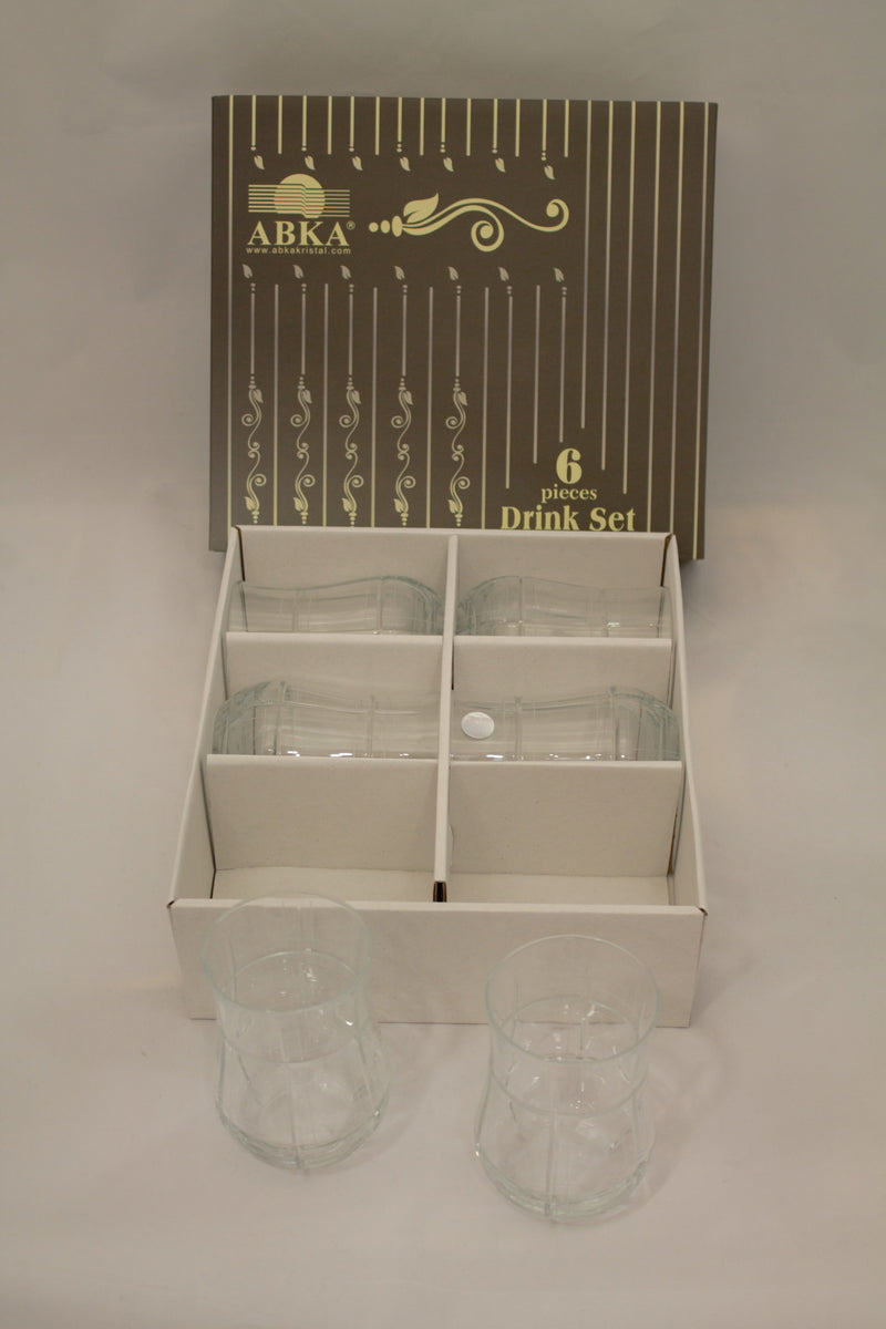 Abka Drink Set, Glass Set, Crystal Drinking Set, Handcrafted