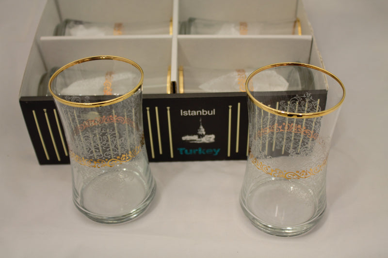 Abka Drink Set, Glass Set, Gold Drinking Set, Handcrafted