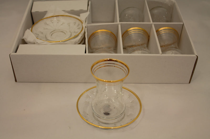 Abka Tea Set, Tea Set, Glass Set, Gold Drinking Set, Turkish Tea Set, Handcrafted