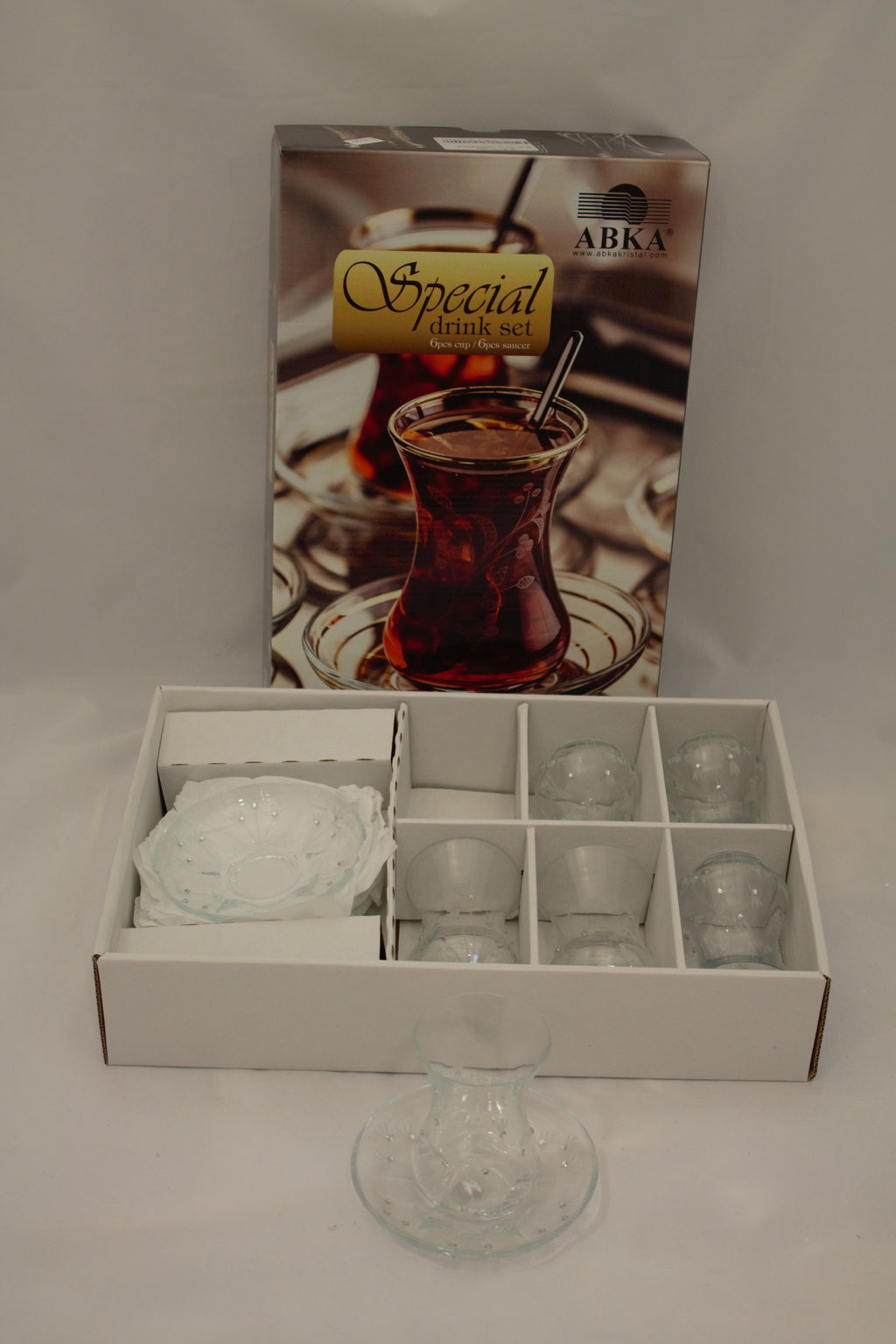 Abka Tea Set, Tea Set, Glass Set, Drink Set, Crystal Set, Turkish Tea Set, Handcrafted