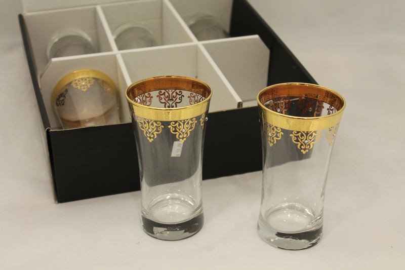 Abka Drink Set, Glass Set, Gold Drinking Set, Handcrafted, Water Glasses