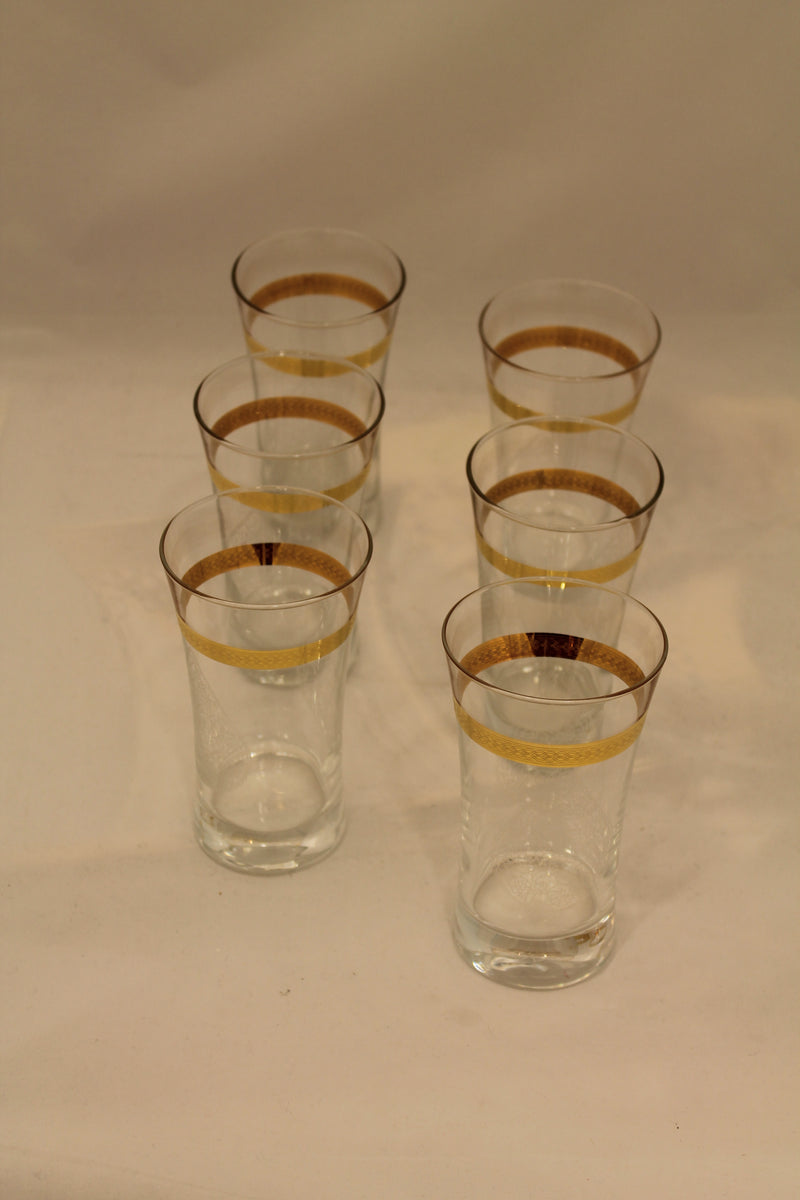 Abka Drink Set, Glass Set, Gold Drinking Set, Handcrafted, Water Glasses
