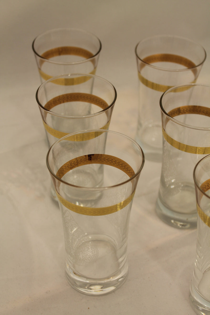 Abka Drink Set, Glass Set, Gold Drinking Set, Handcrafted, Water Glasses