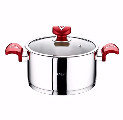 OMS Stainless Steel Red Handle Didem Pot