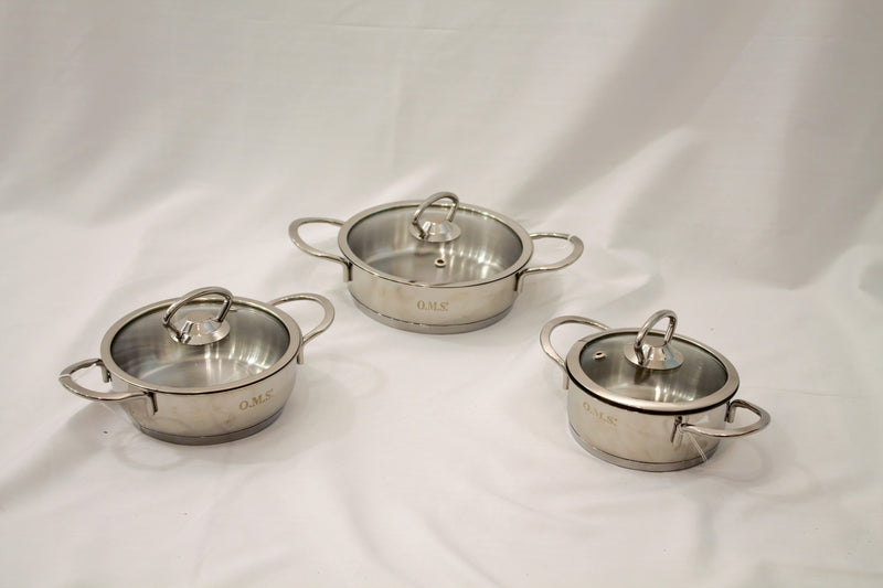 OMS Stainless Steel Mini Slim 6 -piece Pot Set