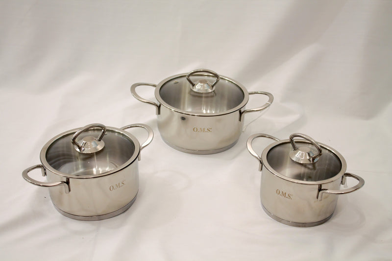 OMS Stainless Steel 6-piece Mini Pot Set