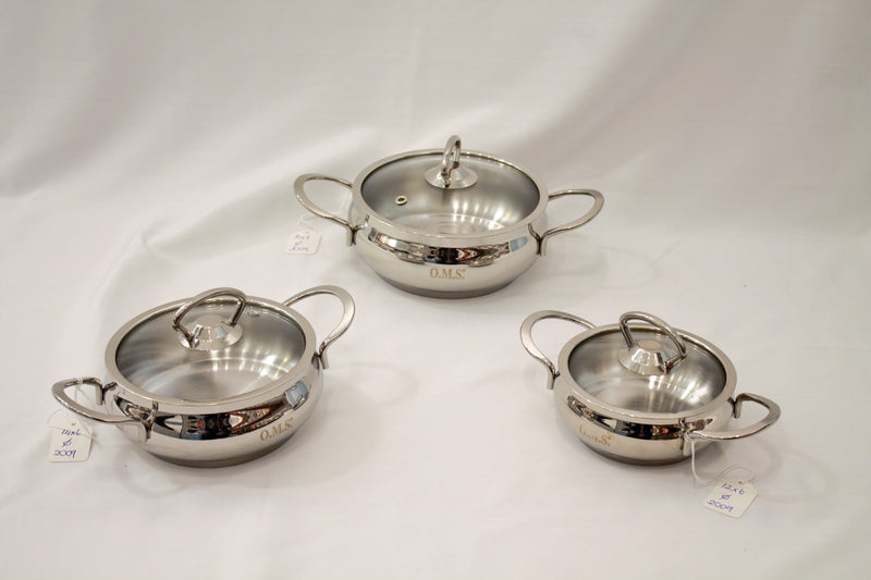 OMS Stainless Steel 6-piece Slim Round Mini Pot Set