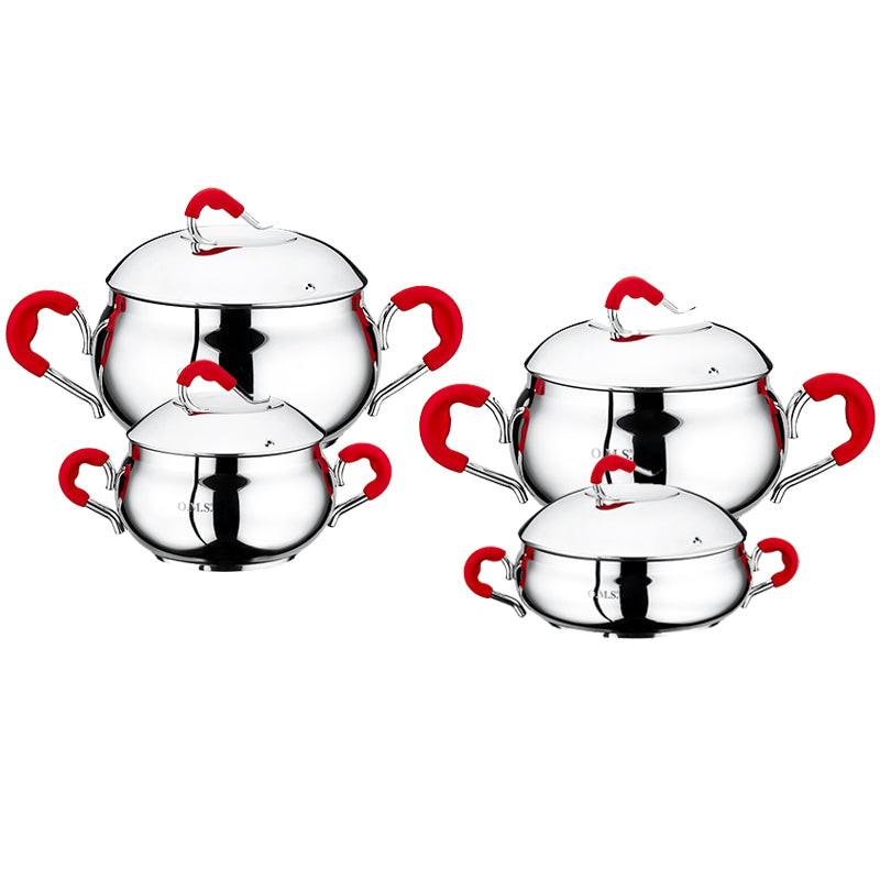 OMS Stainless Steel 8-piece Pot Set