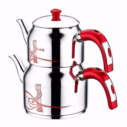 OMS Stainless Steel Turkish Tea Pots - 8043