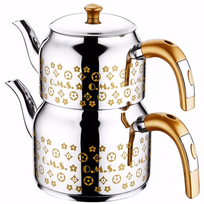 OMS Stainless Steel Turkish Tea Pots - 8027